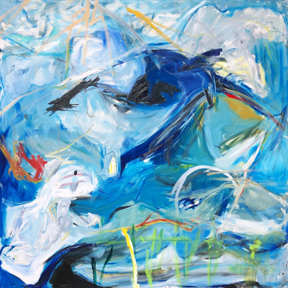 2007-38. Entre las nubes – Oleo sobre tela 190x190cm. Año 2007