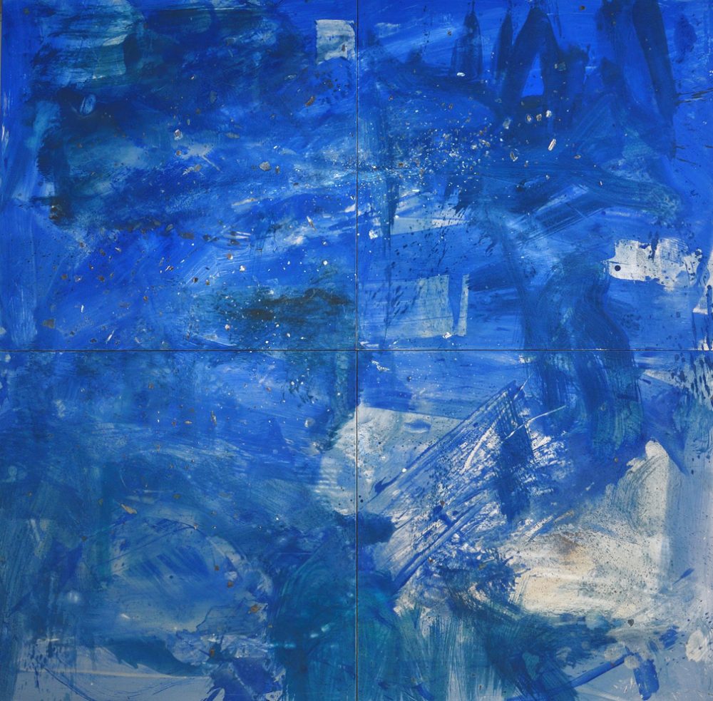 2005-98. Firmamento – Vinílico, pigmento y mica sobre tela 240x240cm. Año 2005