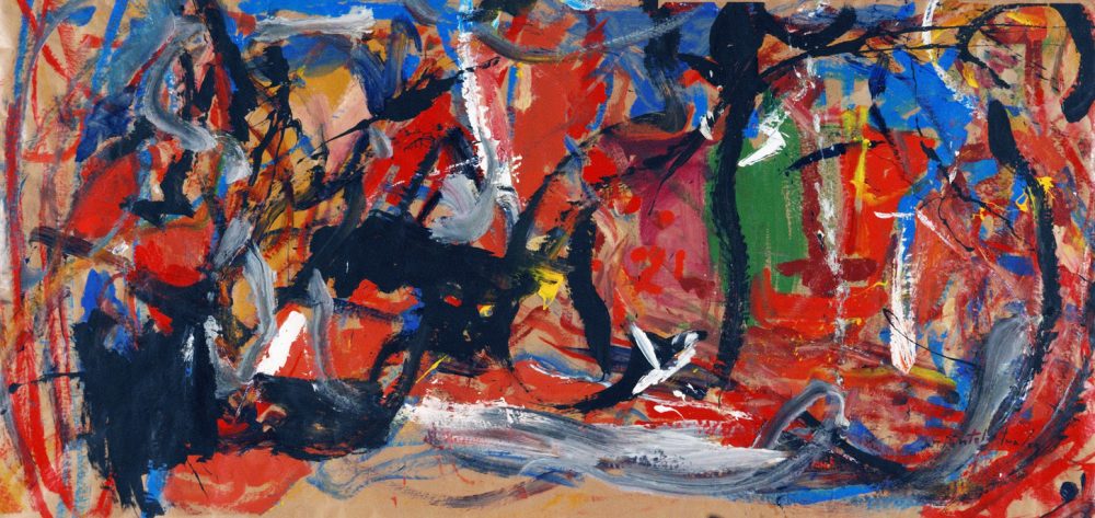 2001-4.5 Antiintelectuales – Acrílico sobre papel kraft – 119x248cm. Año 2000. Colección Privada New York