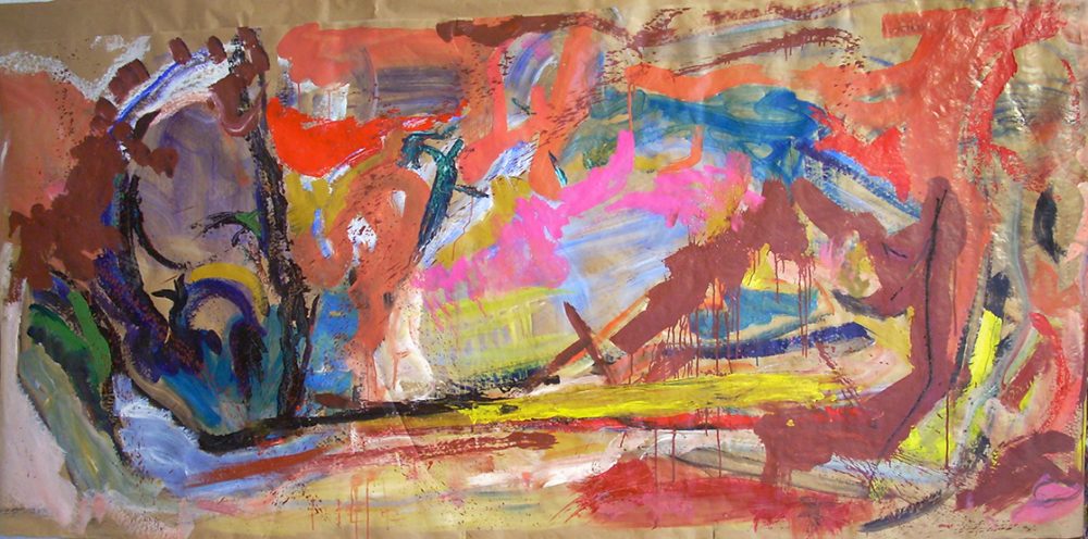 2001-74. Sin título – Acrílico sobre papel kraft – 115x230cm. Año 2001. Colección privada New York