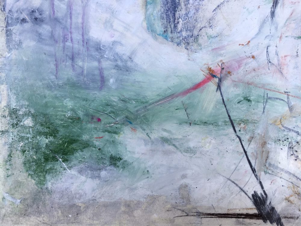 2017-33. El sendero – Técnica mixta sobre papel algodón. 50x65cm. Año 2017